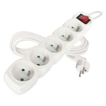Prodlužovací kabel 3 m / 5 zásuvek / s vypínačem / bílý / PVC / 1 mm2