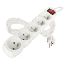 Prodlužovací kabel 5 m / 5 zásuvek / s vypínačem / bílý / PVC / 1 mm2