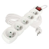 Prodlužovací kabel 7 m / 5 zásuvek / s vypínačem / bílý / PVC / 1 mm2