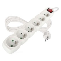 Predlžovací kábel 2 m / 6 zásuviek / s vypínačom / biely / PVC / 1 mm2