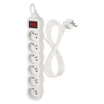 Predlžovací kábel 2 m / 6 zásuviek / s vypínačom / biely / PVC / 1 mm2