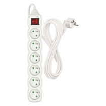Predlžovací kábel 3 m / 6 zásuviek / s vypínačom / biely / PVC / 1,5 mm2