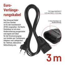 Verlängerungskabel – 3 m, schwarz