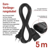 Verlängerungskabel – 5 m, schwarz