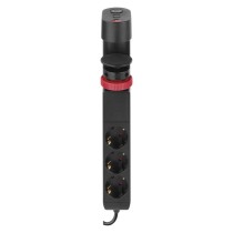 Verlängerungskabel 1,5m/3 Steckdosen/Schalter/Schreibtischmontage/USB/schwarz/PVC/1,5mm2 