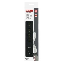 GoSmart Przedłużacz 2 m / 4 gniazda / z wyłącznikiem / z USB / biało-czarny / PVC / 1,5mm2