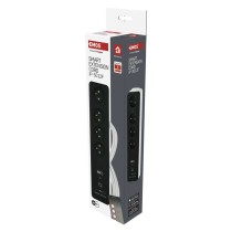 GoSmart Przedłużacz 2 m / 4 gniazda / z wyłącznikiem / z USB / biało-czarny / PVC / 1,5mm2