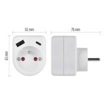 Rozbočovací zásuvka 1×, 1×USB-A+1×USB-C, bílá