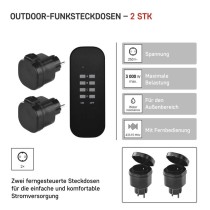 Funksteckdosen SCHUKO mit Fernbedienung, IP44