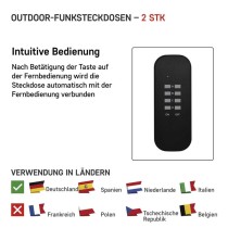 Funksteckdosen SCHUKO mit Fernbedienung, IP44