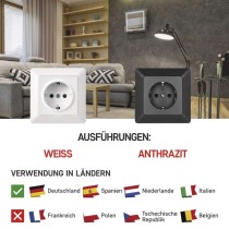 Steckdose SCHUKO, anthrazit