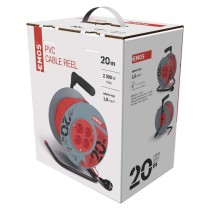 Przedłużacz bębnowy 20 m / 4 gniazda / czerwony / PVC / 230 V / 1 mm2