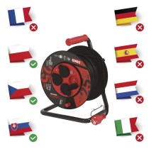 Venkovní prodlužovací kabel na bubnu 25 m / 4 zás. / černý / guma-neopren / 230V / 2,5 mm2