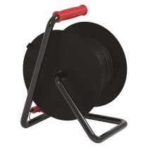 Venkovní prodlužovací kabel na bubnu 25 m / 4 zás. / černý / guma-neopren / 230V / 2,5 mm2