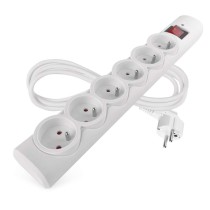 Přepěťová ochrana – 6 zásuvek, 1,5 m, bílá
