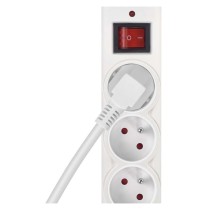 Přepěťová ochrana – 6 zásuvek, 1,5 m, bílá