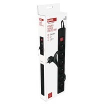 Přepěťová ochrana – 6 zásuvek, 1,5 m, černá