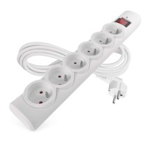 Přepěťová ochrana – 6 zásuvek, 3 m, bílá