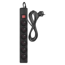 Přepěťová ochrana – 6 zásuvek, 3 m, černá