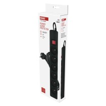 Přepěťová ochrana – 6 zásuvek, 3 m, černá