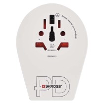 Cestovný univerzálny adaptér pre cudzincov do strednej Európy, 1×USB-C, 1×USB-A