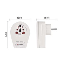 Cestovný univerzálny adaptér pre cudzincov do strednej Európy, 1×USB-C, 1×USB-A
