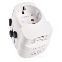 Universal Reiseadapter für Ausland – Amerika, Asien, Afrika, 1×USB-C, 1×USB-A