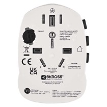 Universal Reiseadapter für Ausland – Amerika, Asien, Afrika, 1×USB-C, 1×USB-A