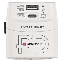 Universal Reiseadapter für Ausland – Amerika, Asien, Afrika, 1×USB-C, 1×USB-A