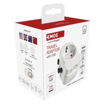 Universal Reiseadapter für Ausland – Amerika, Asien, Afrika, 1×USB-C, 1×USB-A