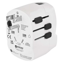 Universal Reiseadapter für Ausland – Amerika, Asien, Afrika, 1×USB-C, 1×USB-A