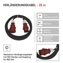 CEE Verlängerungskabel 5x16A, 25m