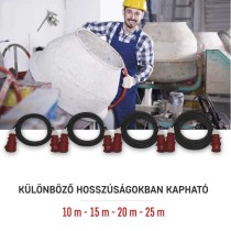 3 fázisú kültéri hosszabbító 15 m / 1 aljzat / fekete / gumi / 400 V / 4 mm2