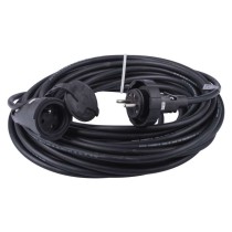 Przedłużacz ogrodowy 20 m / 1 gniazdo / czarny / guma / 230 V / 2,5 mm2
