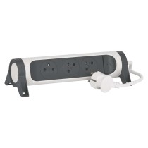 Legrand predlžovací kábel 1,5 m / 3 zásuvky / s vypínačom / biely-čierny / PVC / 1 mm2