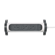 Legrand predlžovací kábel 3 m / 3 zásuvky / s vypínačom / biely-čierny / PVC / 1,5 mm2