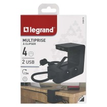 Legrand predlžovací kábel 1,5 m / 4 zásuvky / s USB / čierná / PVC / 1,5 mm2