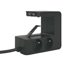 Legrand predlžovací kábel 1,5 m / 4 zásuvky / s USB / čierná / PVC / 1,5 mm2