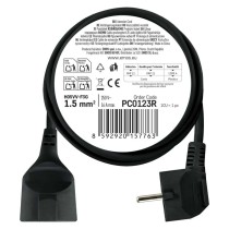 Hosszabbító 3 m / 1 aljzat / fekete / PVC / 1,5 mm2