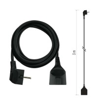 Hosszabbító 3 m / 1 aljzat / fekete / PVC / 1,5 mm2