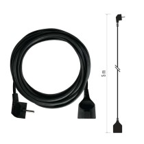 Hosszabbító 5 m / 1 aljzat / fekete / PVC / 1,5 mm2