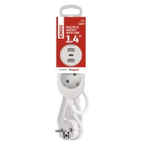 Steckdosenleiste – 2 Steckdosen+2×USB-A+1×USB-C, 1,4 m, 1,5 mm2, weiss