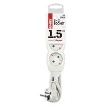 Ilgintuvas 1,5 m / 3 lizdai / baltas / PVC / 1 mm2 
