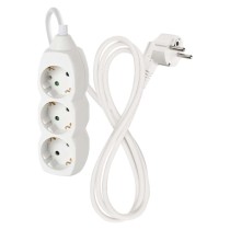 Hosszabbító 1,5 m / 3 aljzat / fehér / PVC / 1,5 mm2