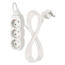 Hosszabbító 2 m / 3 aljzat / fehér / PVC / 1 mm2