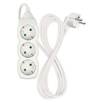 Hosszabbító 2 m / 3 aljzat / fehér / PVC / 1 mm2
