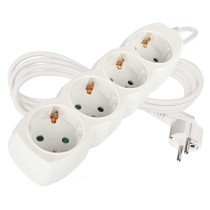 Prailginimo laidas 2 m / 4 lizdai / baltas / PVC / 1 mm2