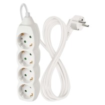 Prailginimo laidas 2 m / 4 lizdai / baltas / PVC / 1 mm2