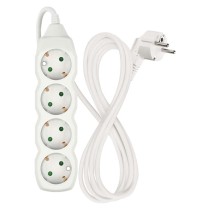 Prailginimo laidas 2 m / 4 lizdai / baltas / PVC / 1 mm2