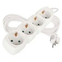Hosszabbító 5 m / 4 aljzat / fehér / PVC / 1,5 mm2